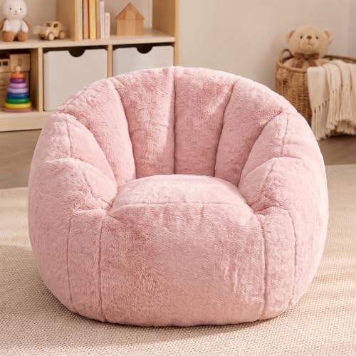 Image of HUGHEAVEN Kids Bean Bag Chair, Small Memory Foam Sofa, Ages 3+