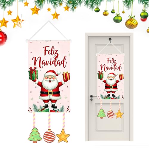 屋外用クリスマスフラッグ - 防水ホリデーバナー - メリークリスマスフラッグドアドレープ,寝室用 室内用 屋外用 パーティー用 家用 壁用 窓用 ドア用 庭用 パティオ用 ポーチ用 通路用