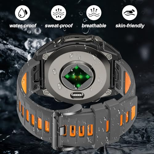 Image of 26mm Watchbands Compatible With Garmin Fenix 8 Pro /Quatix 8 51mm /Fenix 7X Pro /7X /6X Pro /6X /5X Plus /5X /3 HR,Silicone Quick-Fit Strap for tactix 8 51mm /7 pro /Enduro 3 2 /Descent Mk3i-51mm /Mk2i