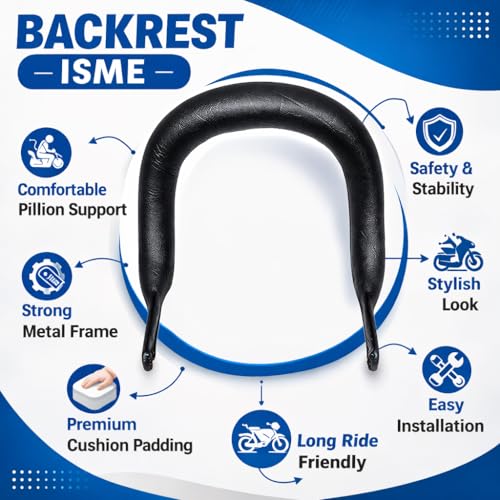 Image of PU Leather Cushioned Back Rest Seat Handle with Cushion Compatible for Bullet Classic, Standard, Electra 350 /350 Models