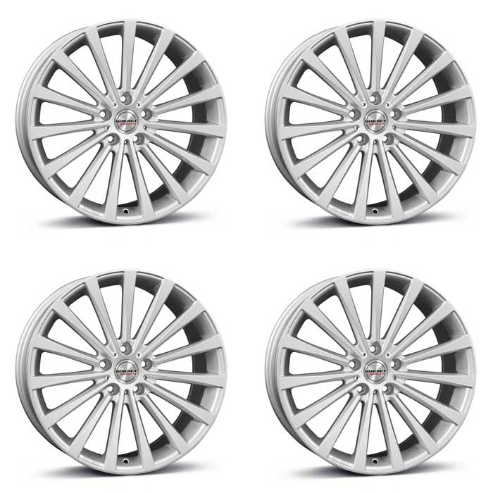 4x Borbet rims alloy rims BLX 8.5x19 ET45 5x112 brilliant silver compatible with Mercedes A B C CLA E E-Klasse PlugIn E-Klasse T-Modell PlugIn EQA
