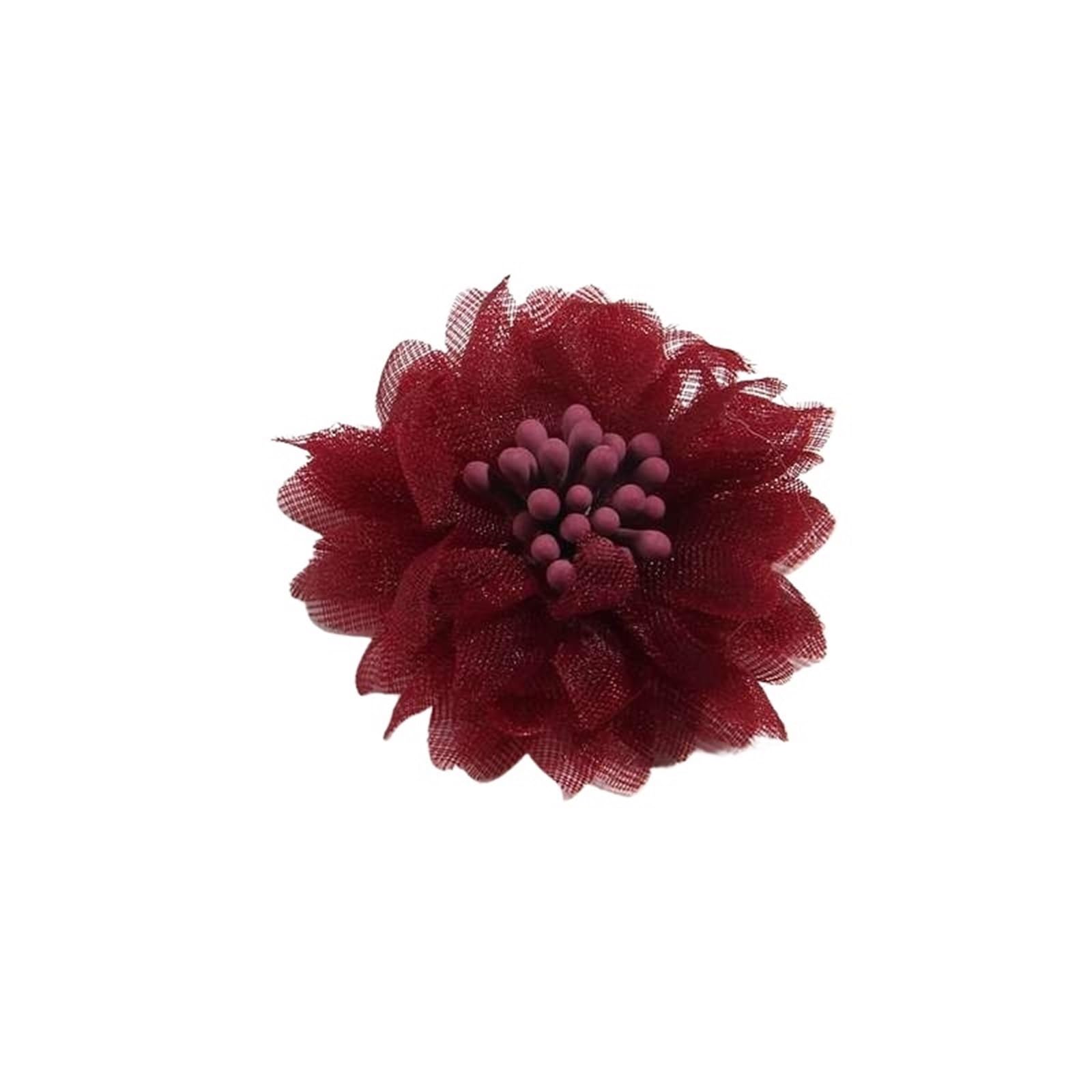 MDSRFGN Fabric Flowers 10PCS 4CM 1.5" Artificial Fabric Flower For Dress Wedding Bouquet Jewelry Brooch Production Clothing Making(Red)