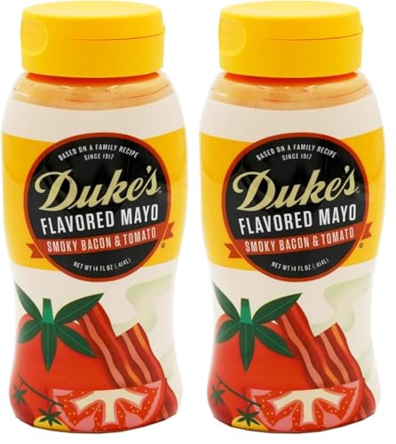 Image of Duke's Bacon & Tomato Flavored Mayonnaise Squeeze Bottle - Smoky & Savory, 14 Ounce (Pack of 2)