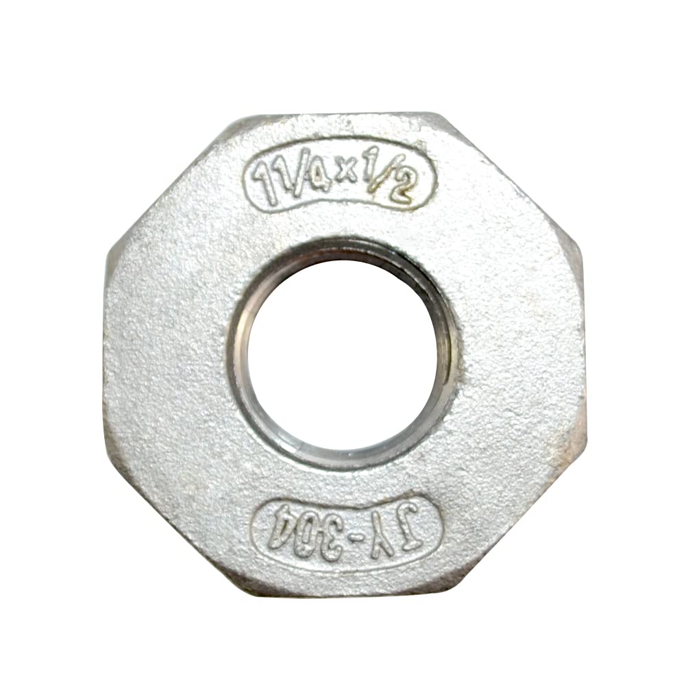 Adaptador de rosca macho de 2,54 x 1,9 cm para reducción de pezón, acero inoxidable SS304 NPT tubo Hex reductor