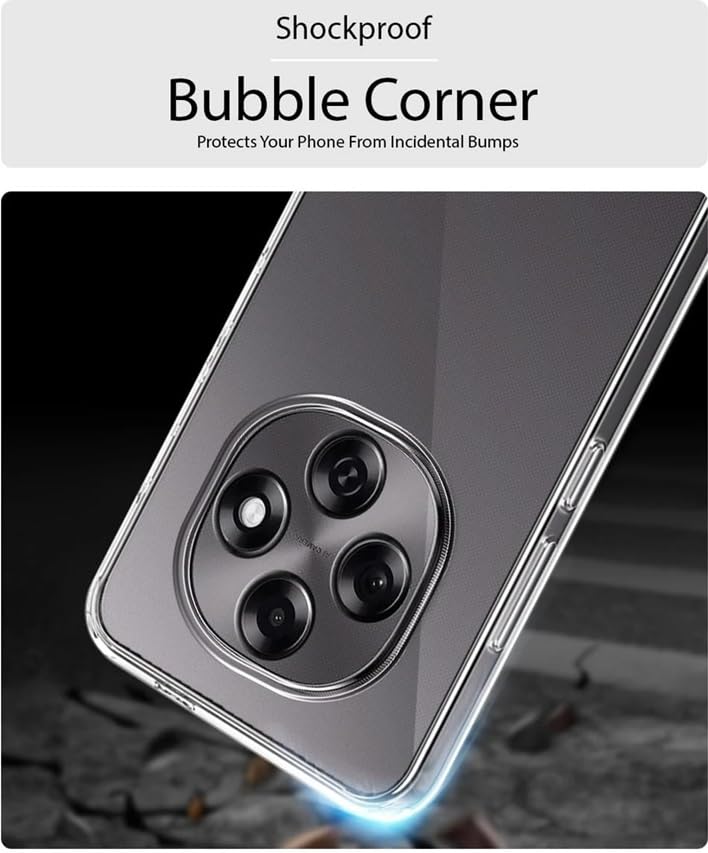 Image of REALCASE Silicone Back Cover Case, Scratch Resistant Protective Crystal Clear Transparent Shock Proof Back Cover Case for Oppo F31 Pro 5G