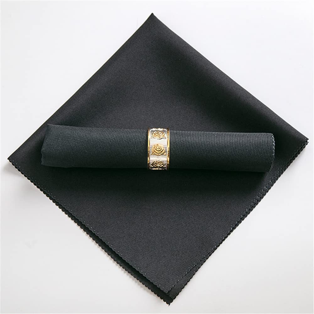 Set di 100 tovaglioli di stoffa in poliestere e cotone, lavabili, per feste, casa, bar, ristoranti e hotel, colore nero (48 x 48 cm)