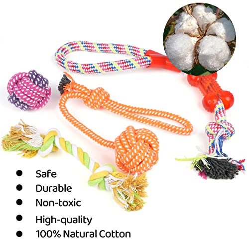 Sunallwell Dog Rope Toys,18PCS Rope Durable Chew Squeaky Toys for Dogs 100% Natural Cotton Safe Non-Toxic,Beneficial to Dog's Mental Health and Teeth Cleaning,Best Gift for Small/Medium Dogs - Image 3