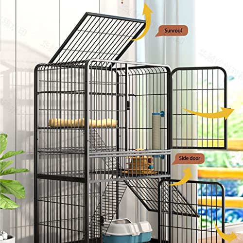 Chenil sur roulettes rotatives pour chat avec rampes de jeu - 2