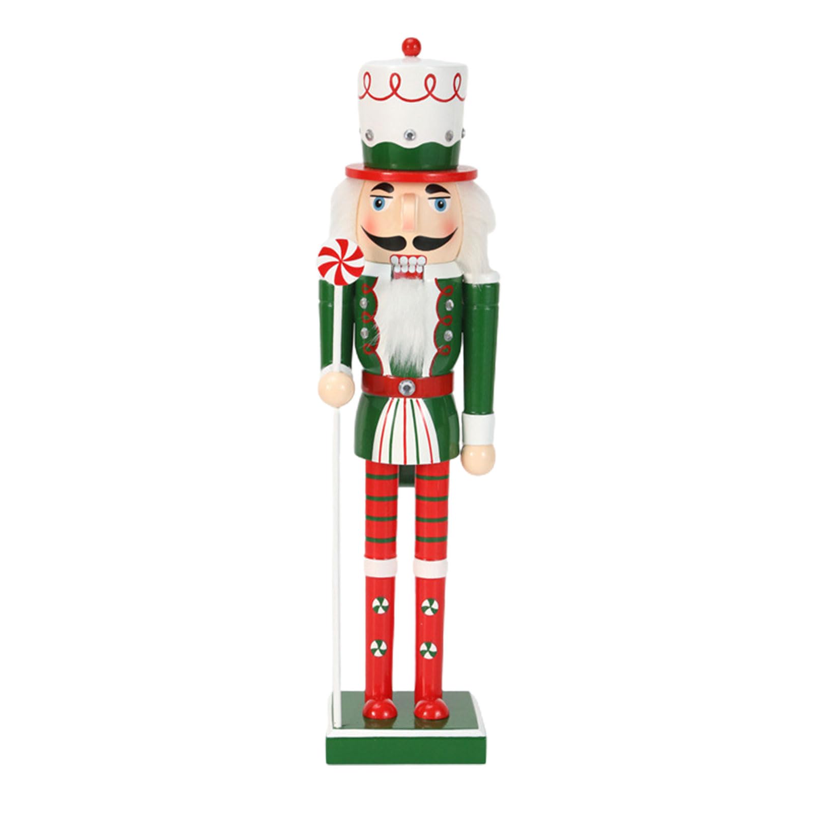 YANGLY 38cm Christmas Nutcrackers Hand Painted Wooden King Standing Soldier Puppet Handcraft Party Home Offices Decorations