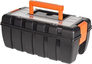 OrionMart Toolbox Plastic Storage Tool Kit with Tray 37x20x16cm - Tool Box with Compartments Portable and Durable – Your Work Partner Anywhere