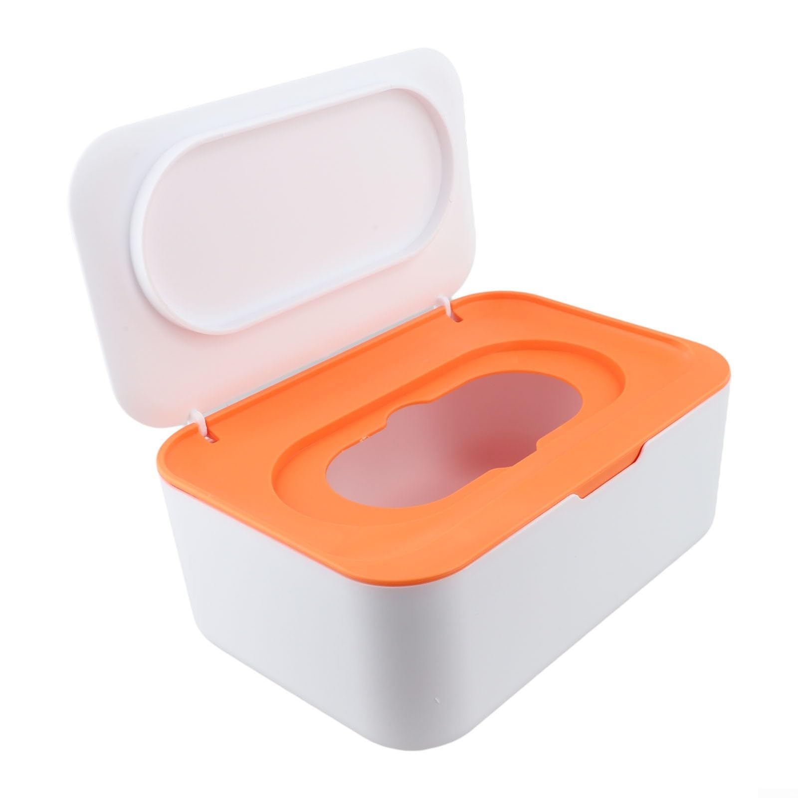 Baby Wipes Dispenser Box with Airtight Seal Keeps Wipes Moist and Clean for Daily Use at Home Car or Public Facilities (Orange)