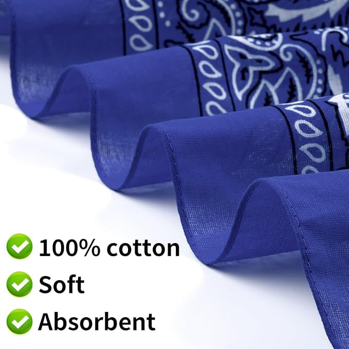 Image of SPIN CART Soft Breathable Cotton Paisley Bandana Handkerchief For Hair Head Bike For Men & Women