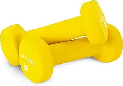 Yes4All Halteres Hexagonais Revestidos de Borracha, 6,8 kg, Laranja