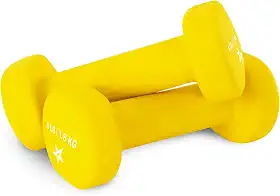 Yes4All Halteres Hexagonais Revestidos de Borracha, 6,8 kg, Laranja