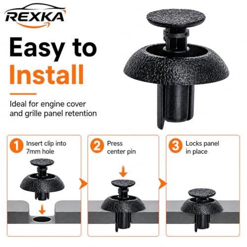 Image of Rexka 30pcs Bumper Radiator Support Splash Shield Fender Liner Engine Grill Push Type Retainer Clips 7mm Hole for Toyota Lexus 90467-07211 4Runner Avalon Camry Land Cruiser Prius GX460 IS250 RX350