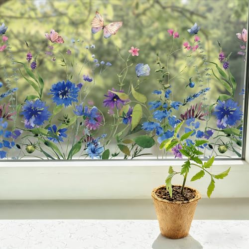 OHTMERU Vinilo para ventana con diseño floral 15.3 x 39.3 pulgadas miniatura 4