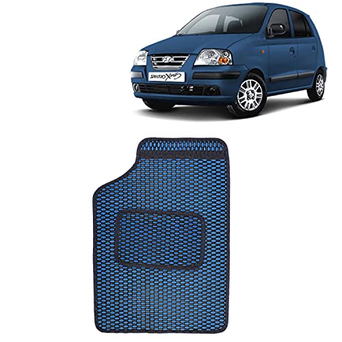 Image of Kingsway Dotted Design Car Floor Foot Mats Universal Fit for Hyundai Santro Xing, Model Year : 2003-2018, Water and Dustproof, Color Blue, Set of 5 Pieces