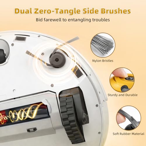 Image of 24 Pack Replacement Accessories for Roborock Qrevo Curv 2 Flow Robot Vacuum | 2 Pairs Main Brushes 2 Roller Mops 4 HEPA Filters 6 Side Brushes 6 Dust Bags 1 Cleaning Brush 1 Screwdriver
