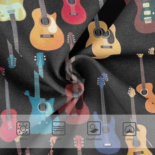 CHIFIGNO Boys Cotton Underwear Printed Briefs Breathable Underwear Briefs for Toddler Boy, Colorful Guitar Black3