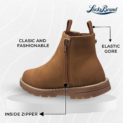 LUCKY BRAND Chelsea Boots for Girls Little Kid - Outdoor Side Zipper Comfortable Girls Ankle Boots - Stylish Little Girl Boots with Suede Upper and Anti-Slip Patterned Outsole3
