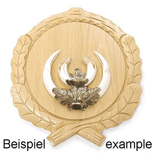 GTK Oferta 5 placas de cuña talladas de roble claro AF 19 cm con 5 hojas de roble, portada grande, cuña, tabla de especias, cartel trofeo.