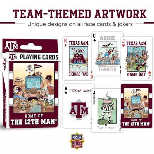 Image of Masterpieces Adult Playing Cards - Texas A&M Aggies Fan Deck, 54 Card NCAA Game