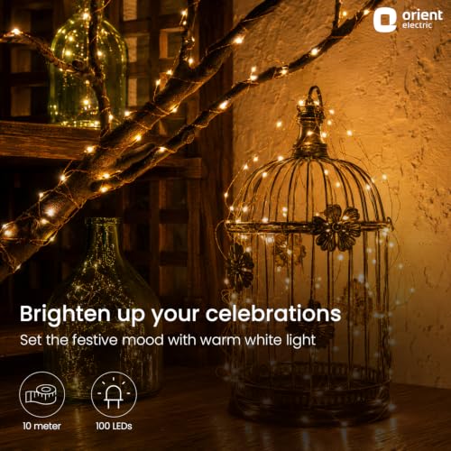 Image of Orient Firefly Copper LED 10 m 100 LEDs String Light for Home Decoration | Indoor and Outdoor use | USB Powered | Warm White, Pack of 1