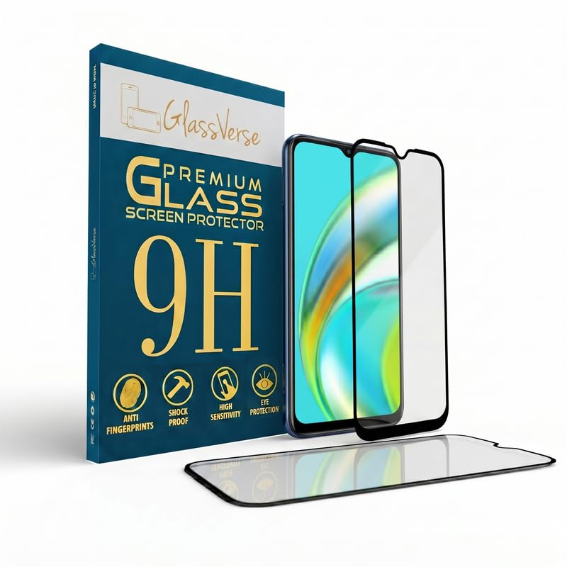 Image of GlassVerse 9H Gorilla Tempered Glass for Realme C25 | HD Clarity Screen Protector, Ultra Strong 9H Protection, Edge to Edge, Case Friendly, Hassle-less Installation Kit Included. (Pack of 2)