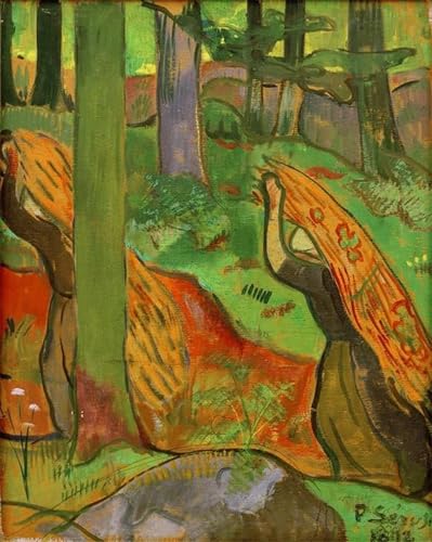 Toile Paul Sérusier Collectionneurs de bois mort - Tableau abstrait salon 60x90cm