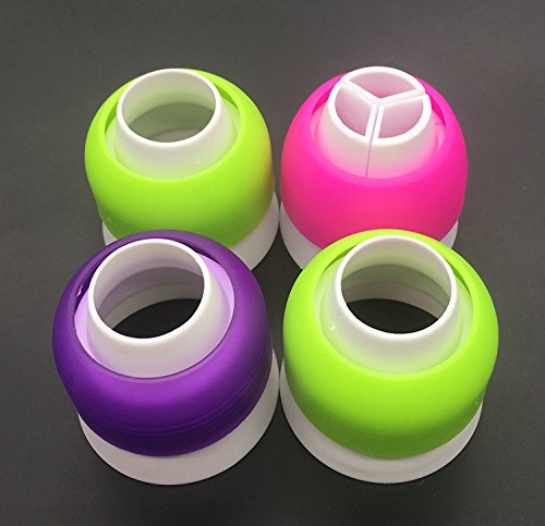 Russische Piping Tip Koppler 4Pcs / Set, Ainxin für große Größe Icing Düsen schnell leicht anbringen und tauschen Piping Tipps passen Silikon Pastry Bag