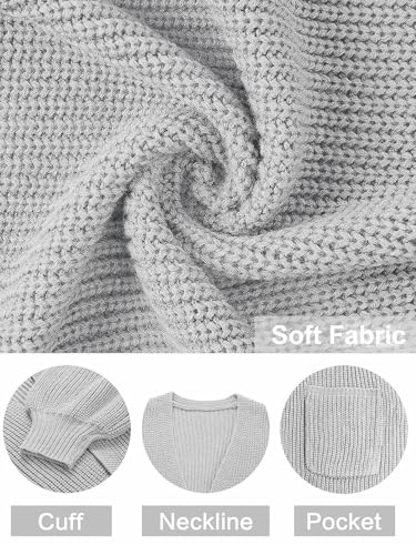 Image of MEROKEETY Long Sleeve Oversized Cardigan Sweaters for Women | Fall Winter Sweaters, Open Front, Chunky Knit, 2026 Casual Work Outerwear with Pockets