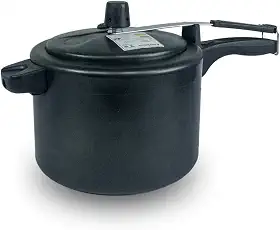 Global Panela De Pressão Antiaderente, 4,5 Litros, Revestimento em Teflon, Com Alças Laterais (Preto)