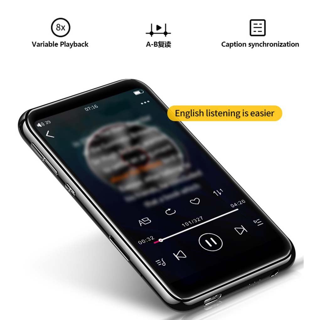 Screen da 4 Pollici Lettore MP5 Compatibile con Bluetooth 5.0 Lettori Musicali Ricaricabili multifunzionali Registratore Regalo di Compleanno