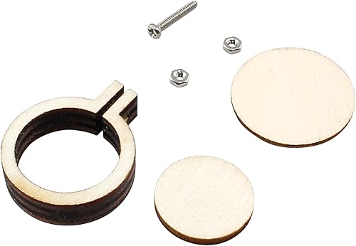 Miniatura 3 de Piutouyar Mini aro de bordado de madera, pequeño aro de punto de cruz, aro de bordado redondo para llavero, colgante de bricolaje, joyería (1.2 x 1