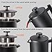 Secura French Press Coffee Maker, 304 Grade Stainless Steel Insulated Coffee Press with 2 Extra Screens, 34oz (1 Litre), Black