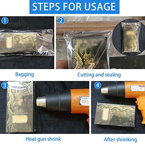 50 Stück Gross Schrumpfbeutel, 40 x 50 cm Schrumpffolie Taschen, Schrumpfbeutel Heißsiegel Transparent, PVC Schrumpfen Beutel Folie für Geschenke verpacken, DIY Handwerk, Bücher, Schuhe