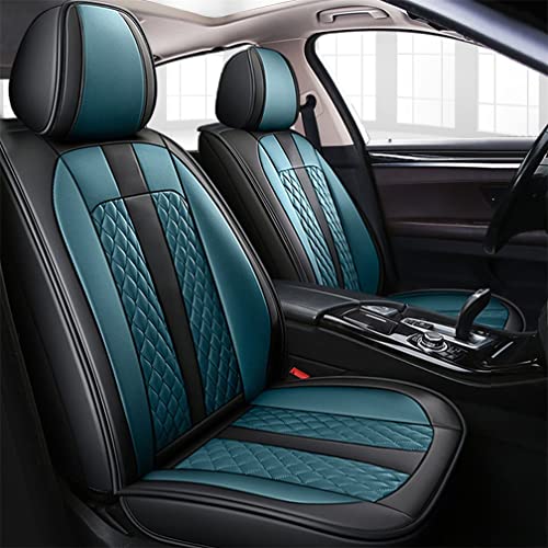 Yajomi Custom Leather Car Seat Covers Fit for Ford Escape 2002-2021 with Waterproof Non-Slip Vehicle Cushion Cover Compatible Airbags Car Interior Accessories(2 Front Seats Standard/Black Blue)
