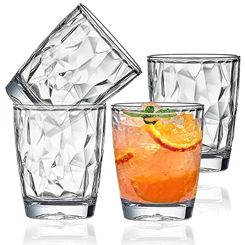 Vasos de plástico transparente de 300 ml, irrompibles, vasos de agua potable, vasos de té, leche y cerveza, vasos de jugo reutilizables, para niños, adultos, fiestas y uso diario, juego de 4 Cover