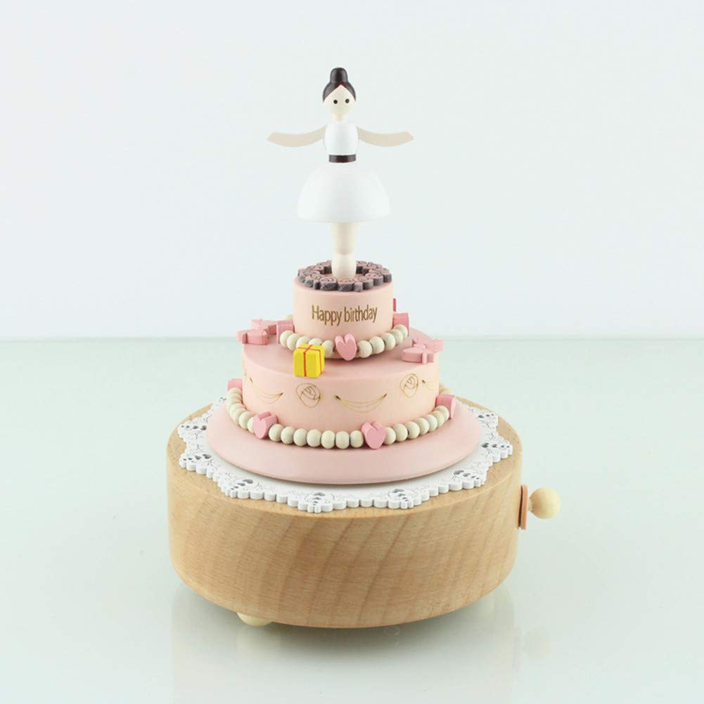 Escenarios Innovadores Caja de Música de Madera, Primo Creativo Manivela de Madera Artesanías Caja de Música - Hada Bailando en el Pastel - Regalo y Decoraciones Idea para Cumpleaños, Navidad