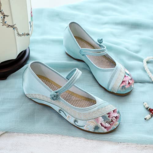 YunPeng Women's Canvas Shoes Casual Round Toe Mary Jane Shoes Ballerina Ballet Yoga Flats Slip on Shoes3