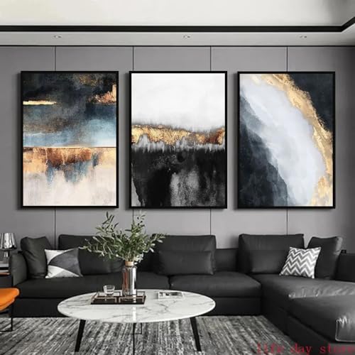 Impression sur toile marbre noir et texture dorée haut de gamme pour décoration murale épurée