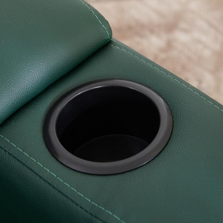 Image of Home Centre | Asher Faux Leather 1-Seater Recliner | Recliner for Living Room | Solid Wood | Green | 2 Year Warranty