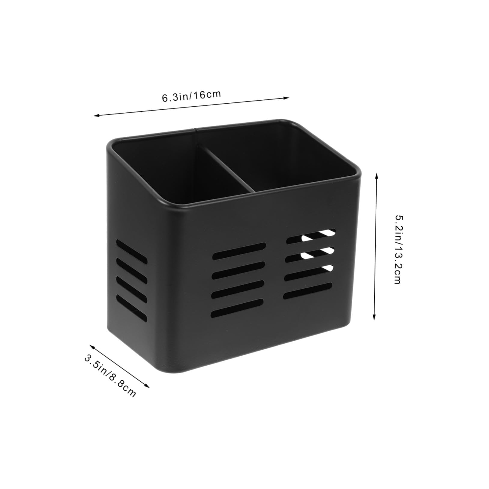 Porte-ustensiles Support de Fourchettes Noir en Acier Inoxydable Robuste Trous D'évacuation Simple et Élégant pour Égouttoir à Baguettes Cuisine Moderne