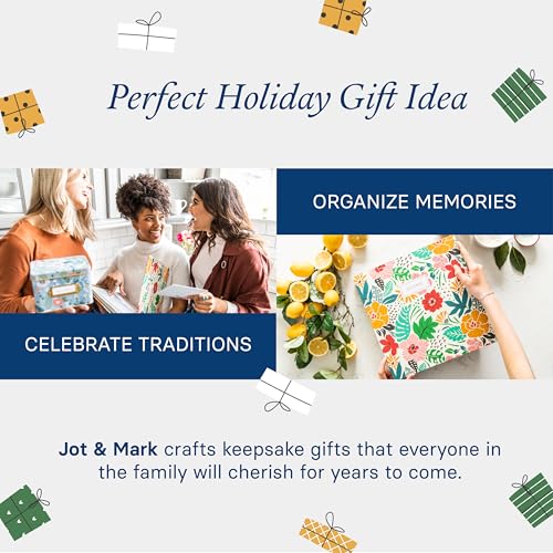 Jot & Mark Recipe Card Gift Box, 25 4x6 inch Cards, 14 Dividers, Decorative Tin Box - Thumbnail 2