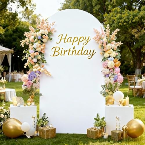 Arch Backdrop Stand Outdoor Indoor 5.9FT DIY White Wedding Backdrop Arch Frame Open Cardboard Balloon Arches Foam Board Photo Background for Birthday Baby Shower 2026 New Year Graduation Party Decor