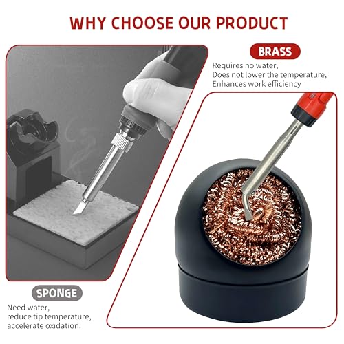 Image of Soldering Iron Tip Cleaner, Solder Tip Cleaning Wire, with 4 Soft Coiled Brass Wire ball
