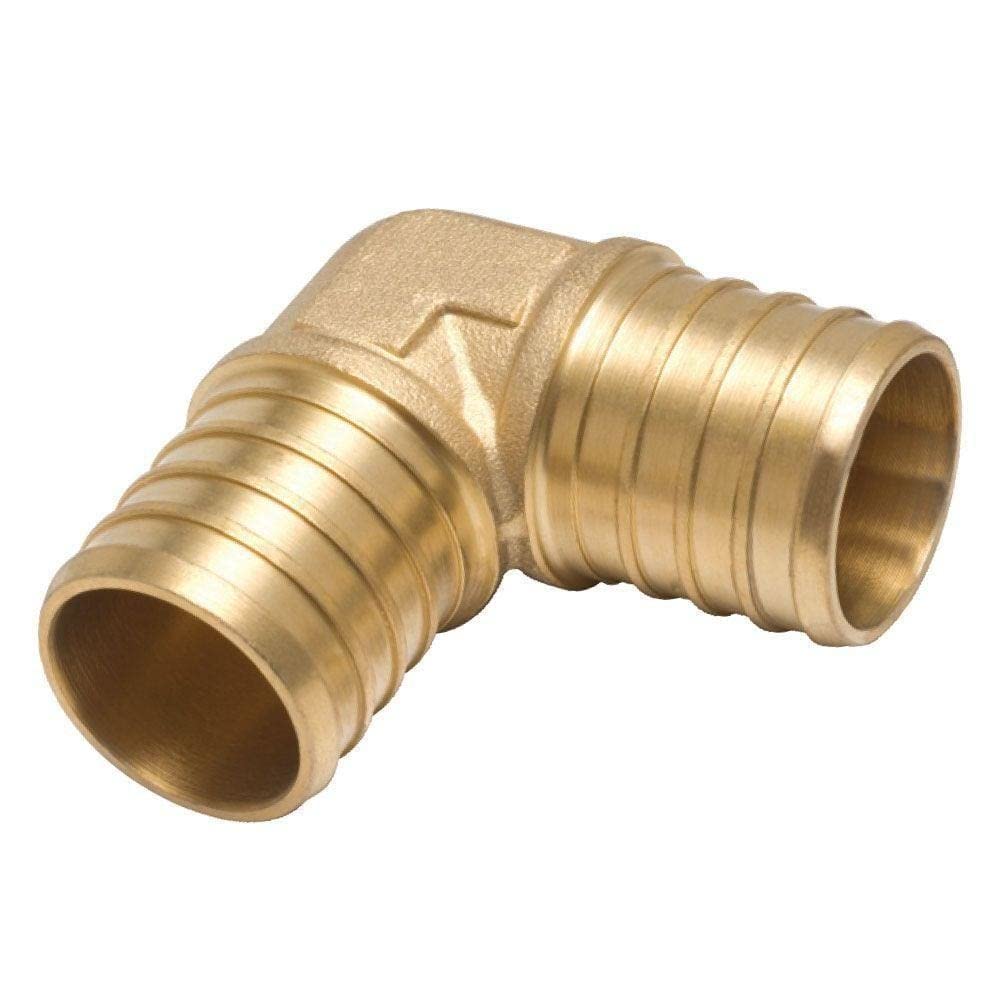 3/4 Inch PEX Barbed Elbow 90 Connector Fitting Crimp Brass for PEX Pipe Tubing, No Lead 50