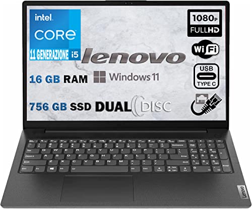 Notebook, Pc portatile cpu Intel i5 13Th gen, 10 Core, 16 Gb RAM, Display Full HD da 15,6", SSD Nvme da 750 Gb, Windows 11 Pro, open Office + mouse wireless - Notebook - Immagine 1