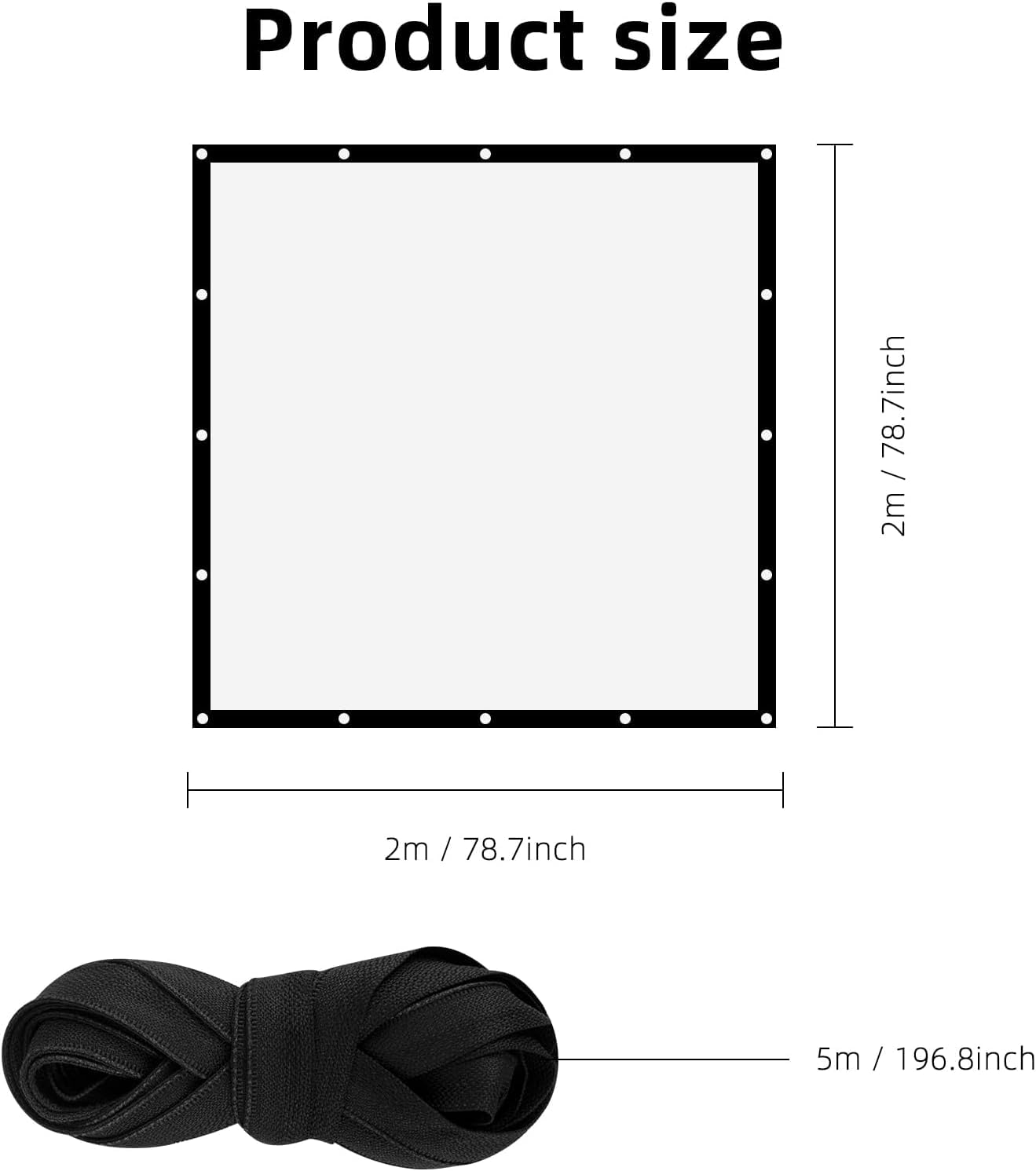 Clear Waterproof Heavy Duty Tarpaulin 2m x 2m, Transparent PVC Sheet With Eyelets and Rope for Home Garden Outdoor Camping Caravan - Image 2