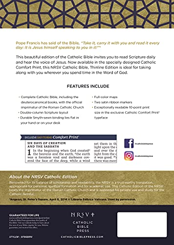 Nrsv, Catholic Bible, Thinline Edition, Genuine Leather, Brown, Comfort Print: Holy Bible